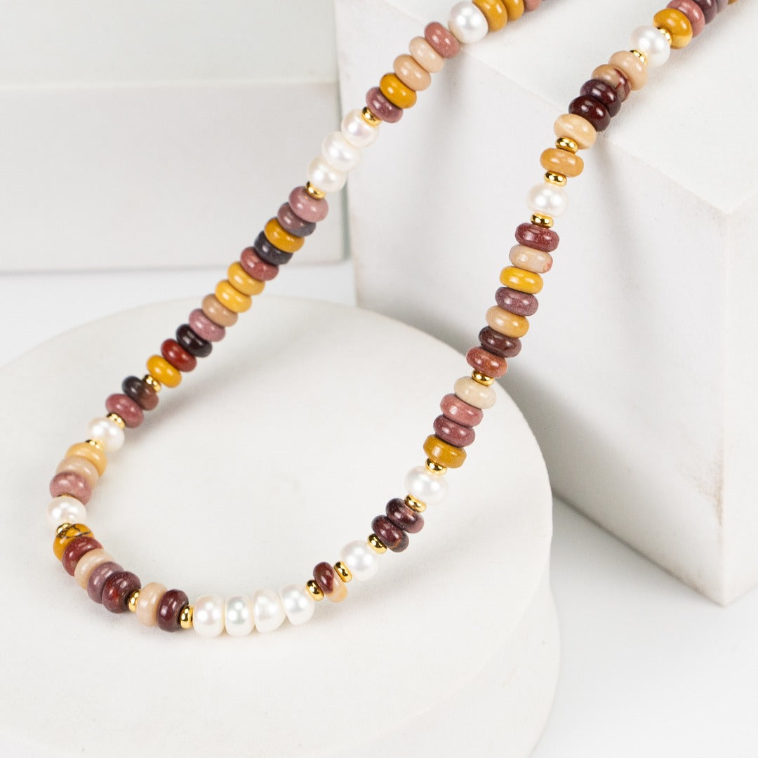 【Golden Dawn Elegance】Radiant Citrine Pearl Necklace in Millard Style