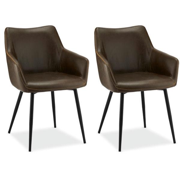 Lot de 2 Chaises Maria Marron Foncé