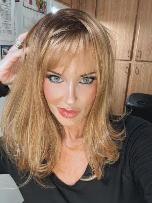 Softly Swept Bangs Straight Blonde Human Hair Wigs By imwigs®