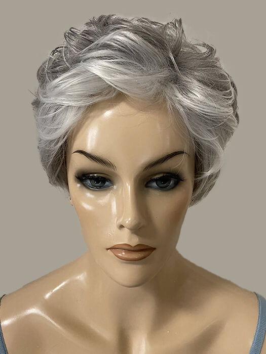 Short Curly Gray Synthetic Wig With Bangs By imwigs®