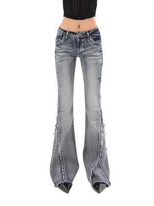 Women's Skinny Frayed Denim Jeans