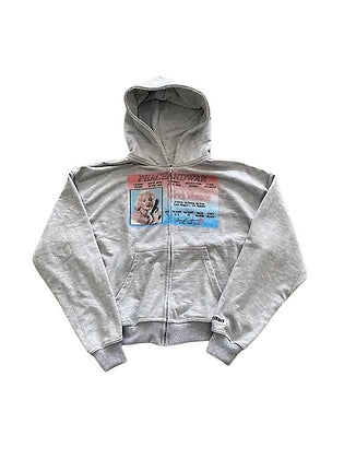 Retro Zip Up Hoodie with License Graphic