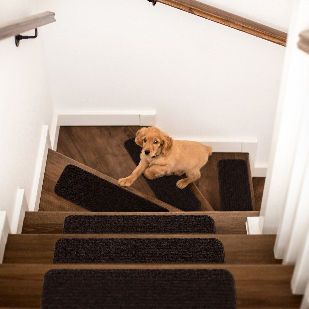 Diego Brown Solid Non-Slip Stair Treads Rug