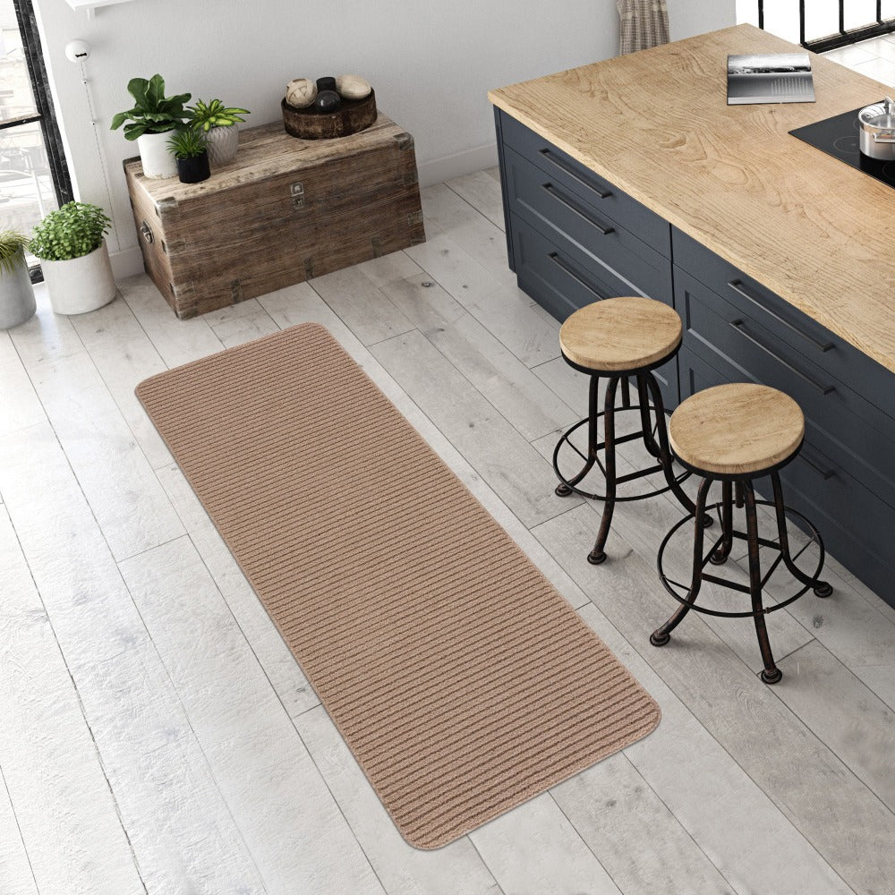 Diego Beige Solid Non-Slip Runner Rug