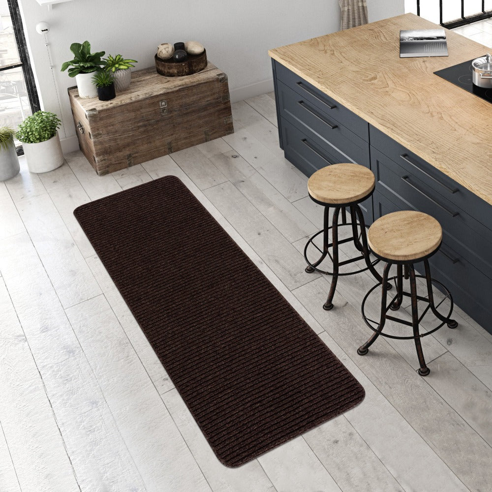 Diego Brown Solid Non-Slip Runner Rug