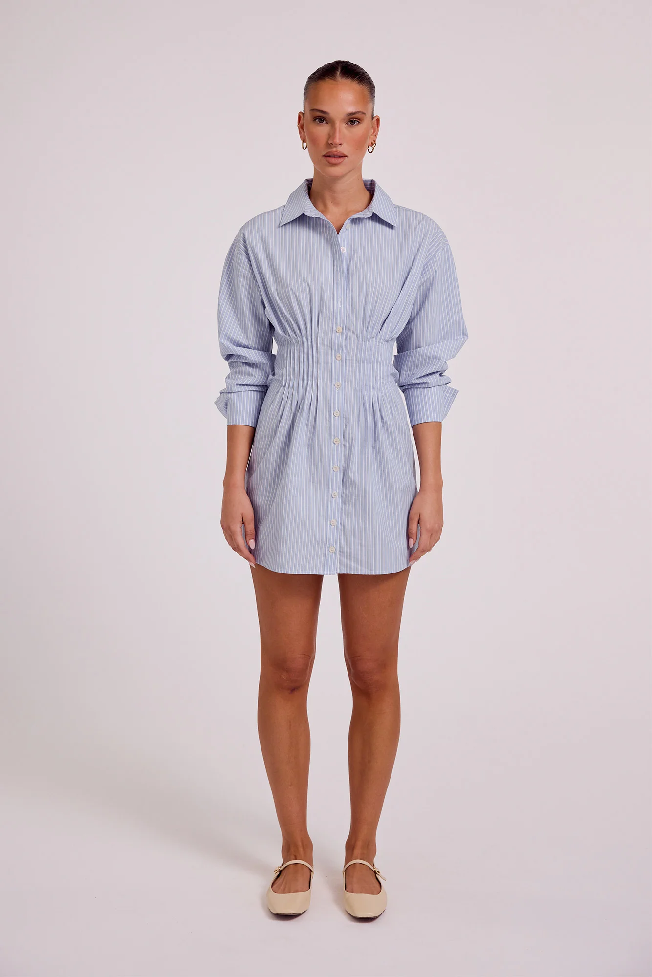 Emery Shirt Dress Poolside Stripe