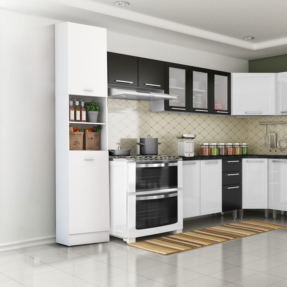 Bathroom Floor Storage Cabinet with 6 Tier Shelves and 2 Doors