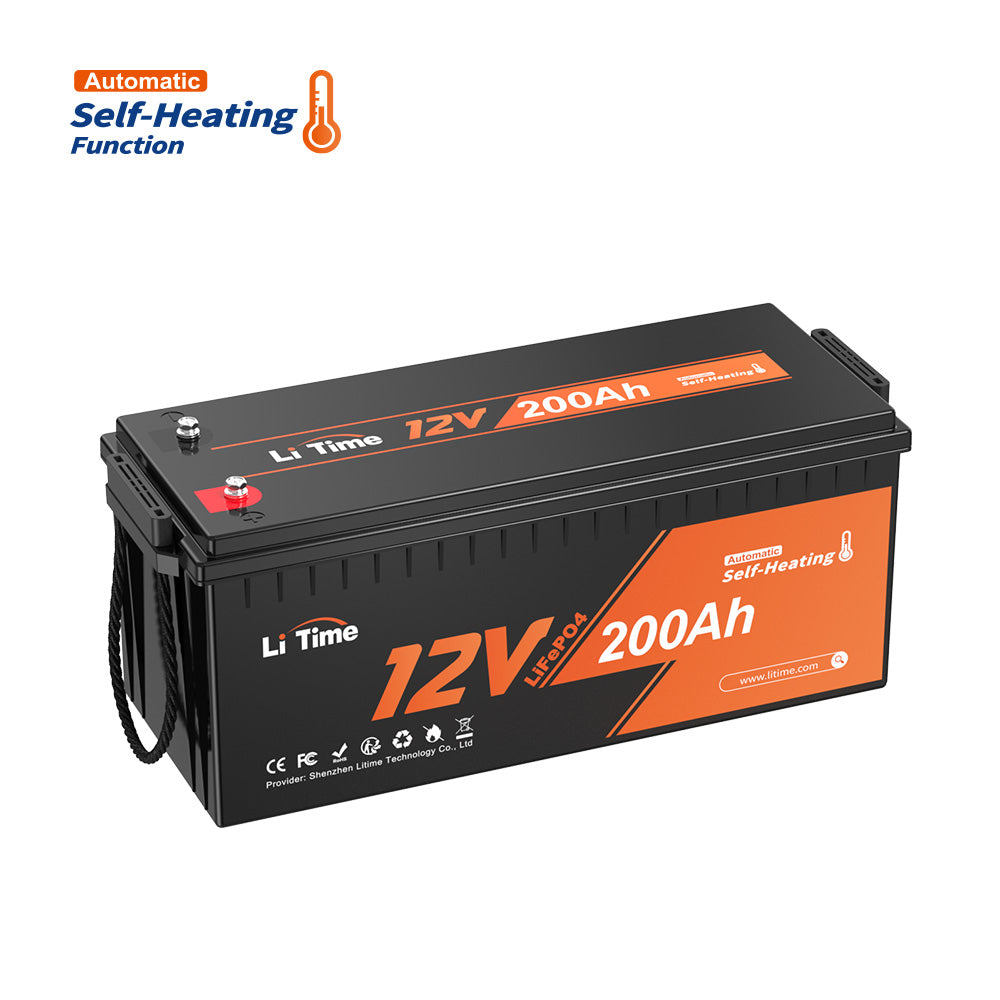 LiTime 12V 200Ah Self-Heating Lithium Battery - 100A BMS