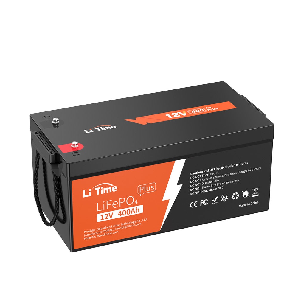 LiTime 12V 400Ah LiFePO4 Lithium Battery with 250A BMS, 5120Wh Usable Energy