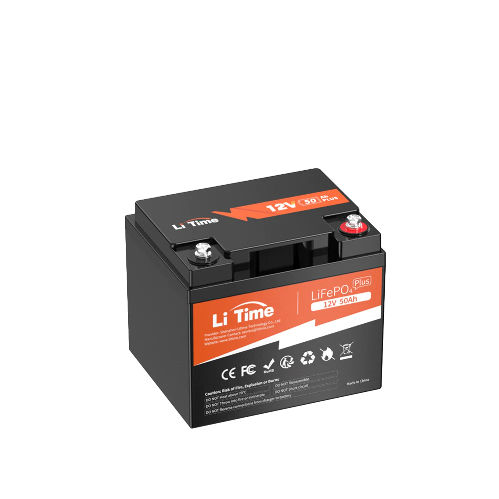 LiTime 12V 50Ah Lithium Battery- 640Wh Energy, Marine, RV, Fish Finder Battery