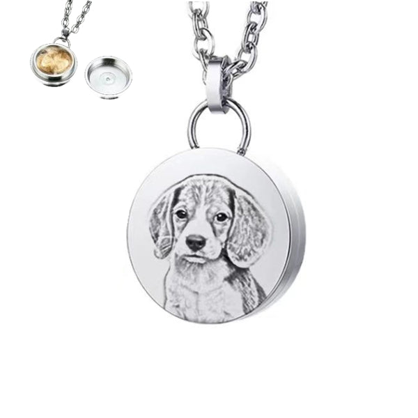Custom Pet Face Necklace™ with Memorial Fur