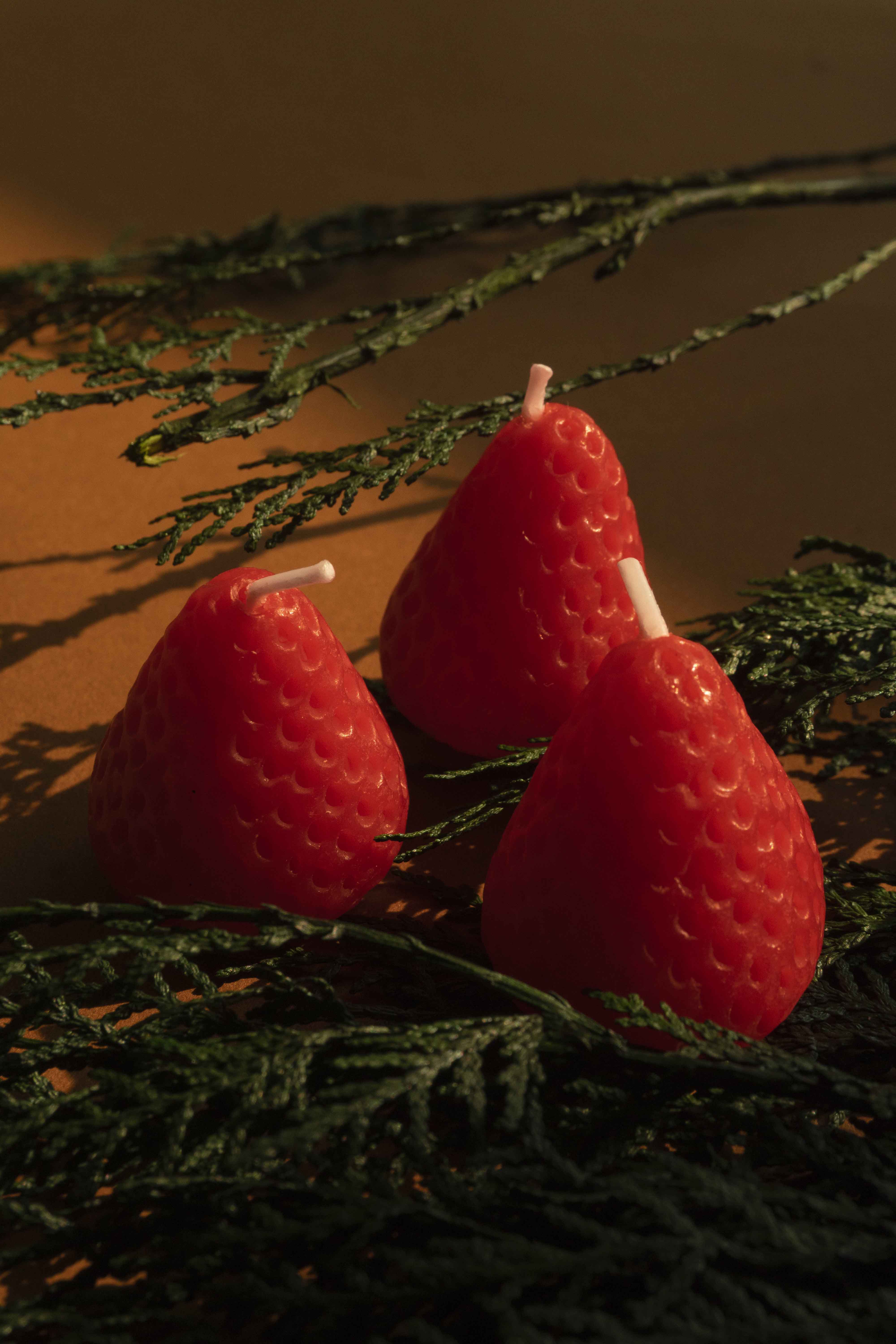 Christmas Strawberry Candles Set