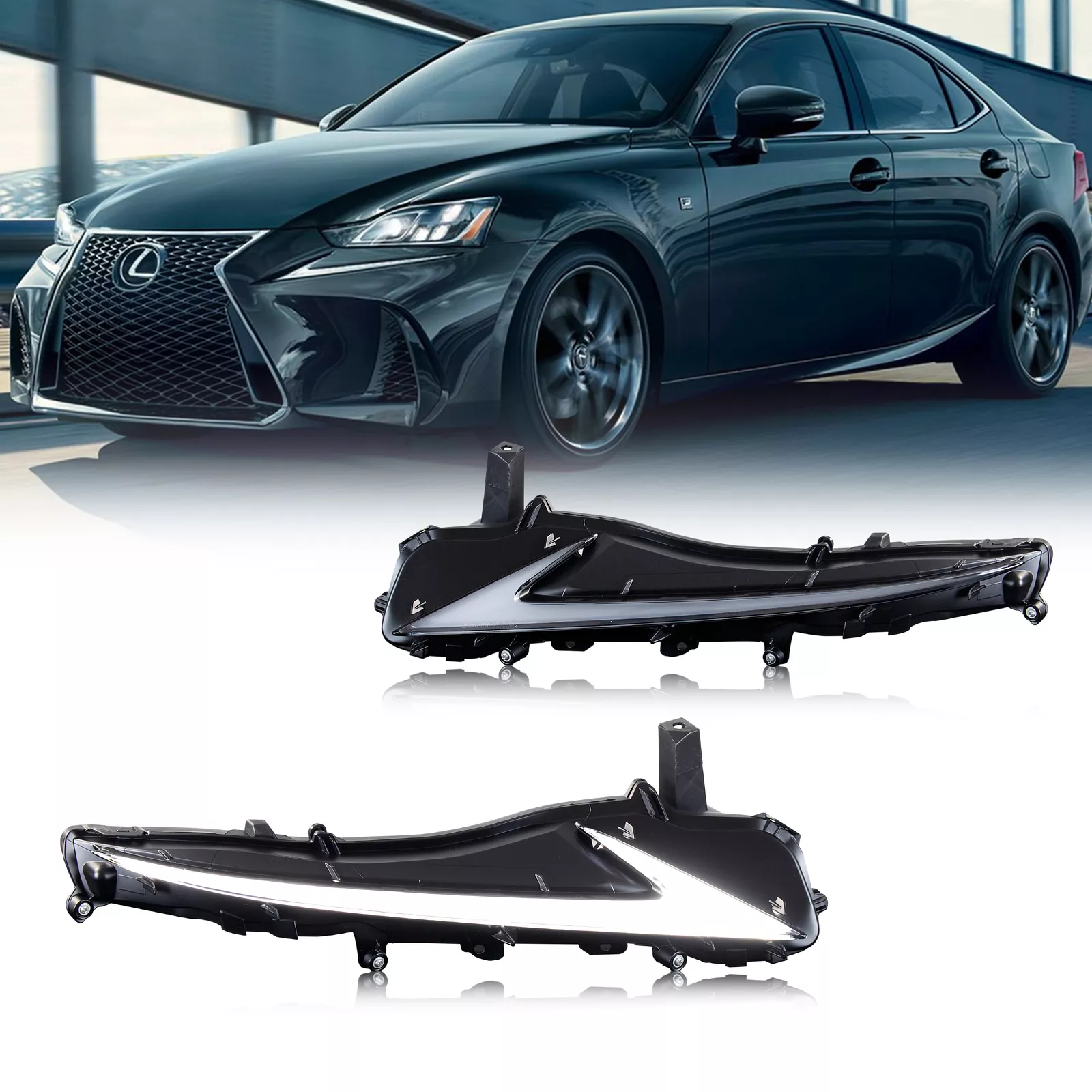 COOLDNA LED Daytime Running Light for 2014-2020 Lexus IS250 IS350 IS200t IS300 W/Start up Animation With Sequential Turn Signal