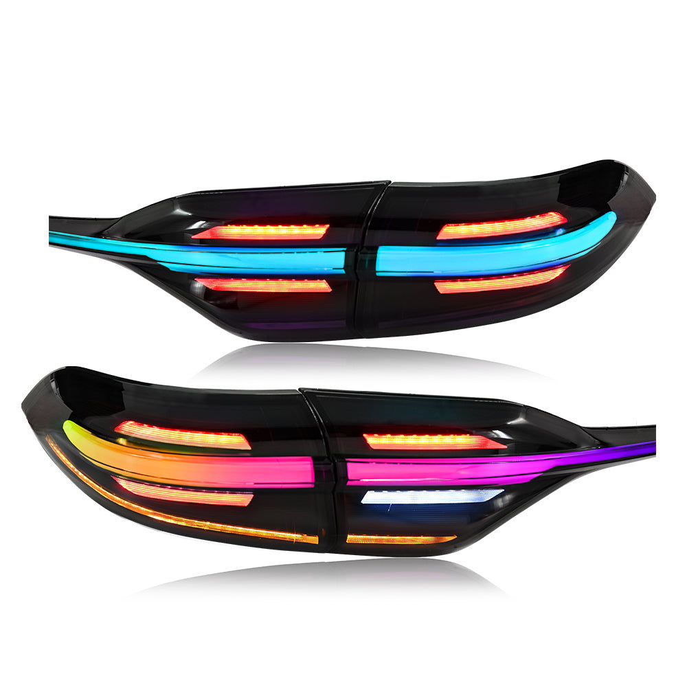 COOLDNA RGB Tail Lights for 2020-2024 Toyota Corolla Start Up Animation DRL Sequential Indicator Rear Lamp Assembly