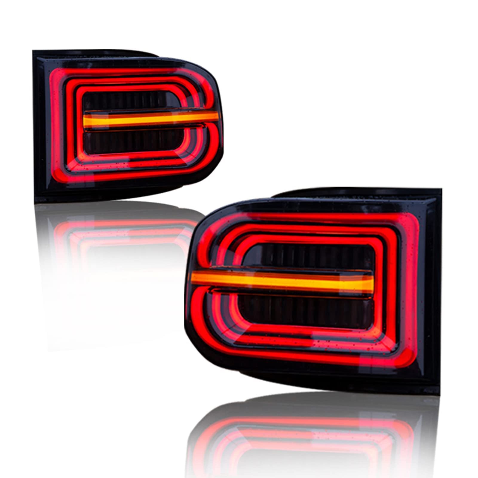 COOLDNA Smoked Tail Lights For 2007-2014 Toyota FJ Cruiser Rear Lamps Assembly