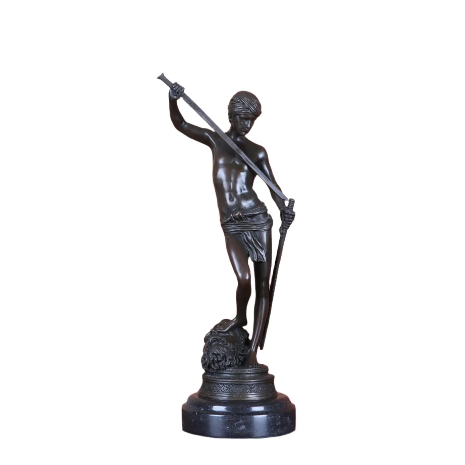 Bronze David Statue - The Moment of Victory Sculpture - by Antonin Mercie