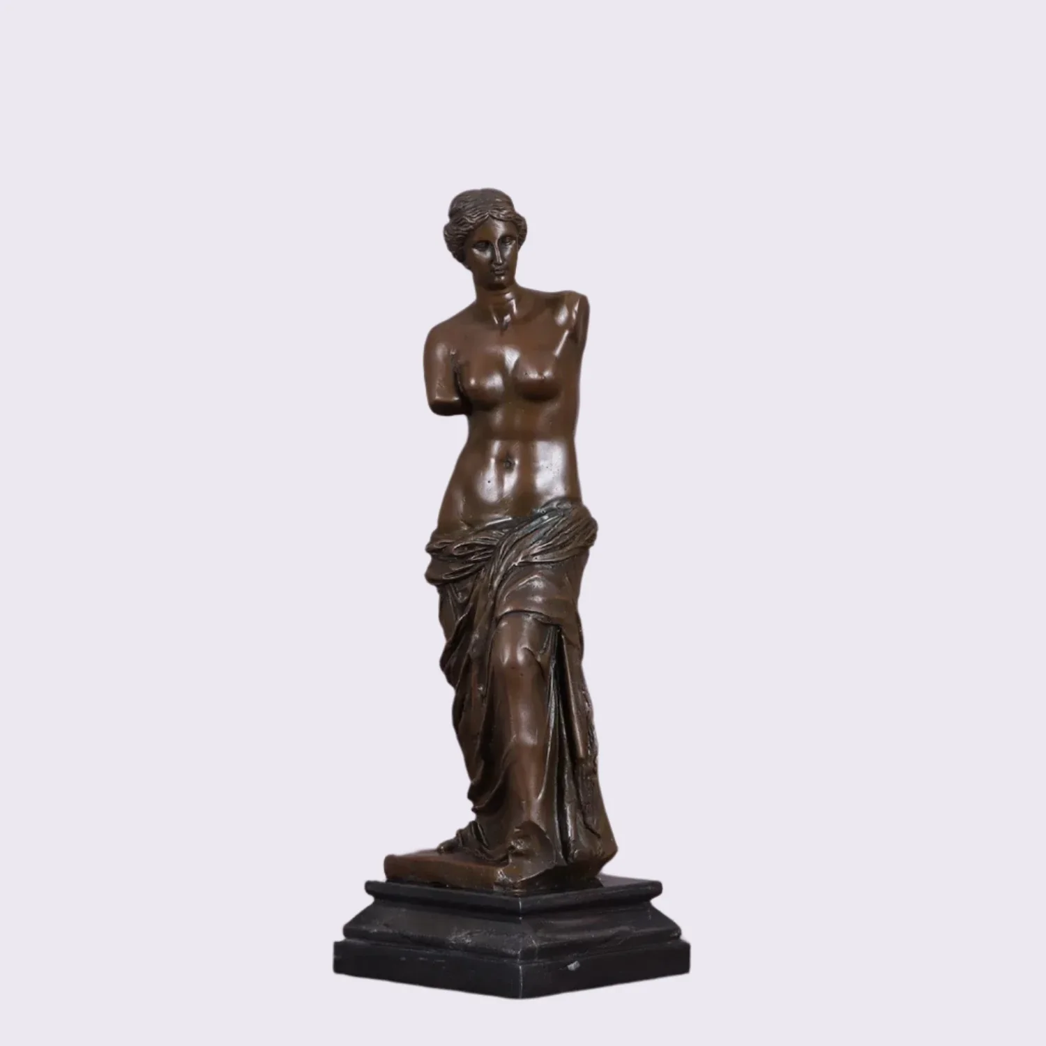 Vintage Venus de Milo Bronze Sculpture on Marble Base - Iconic Greek Goddess of Love