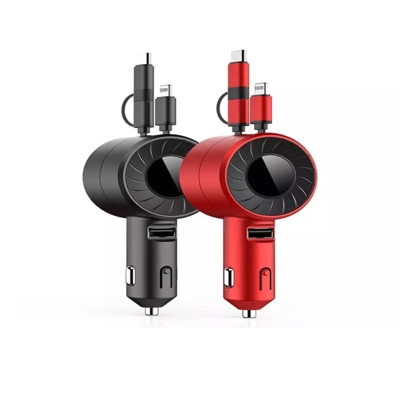3 in 1 Universal Car Charger with Retractable Cables.