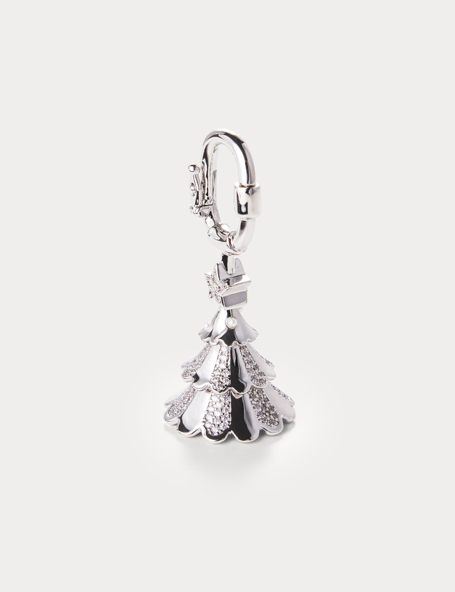 Half Diamond Silver—Christmas Tree Bag Charm