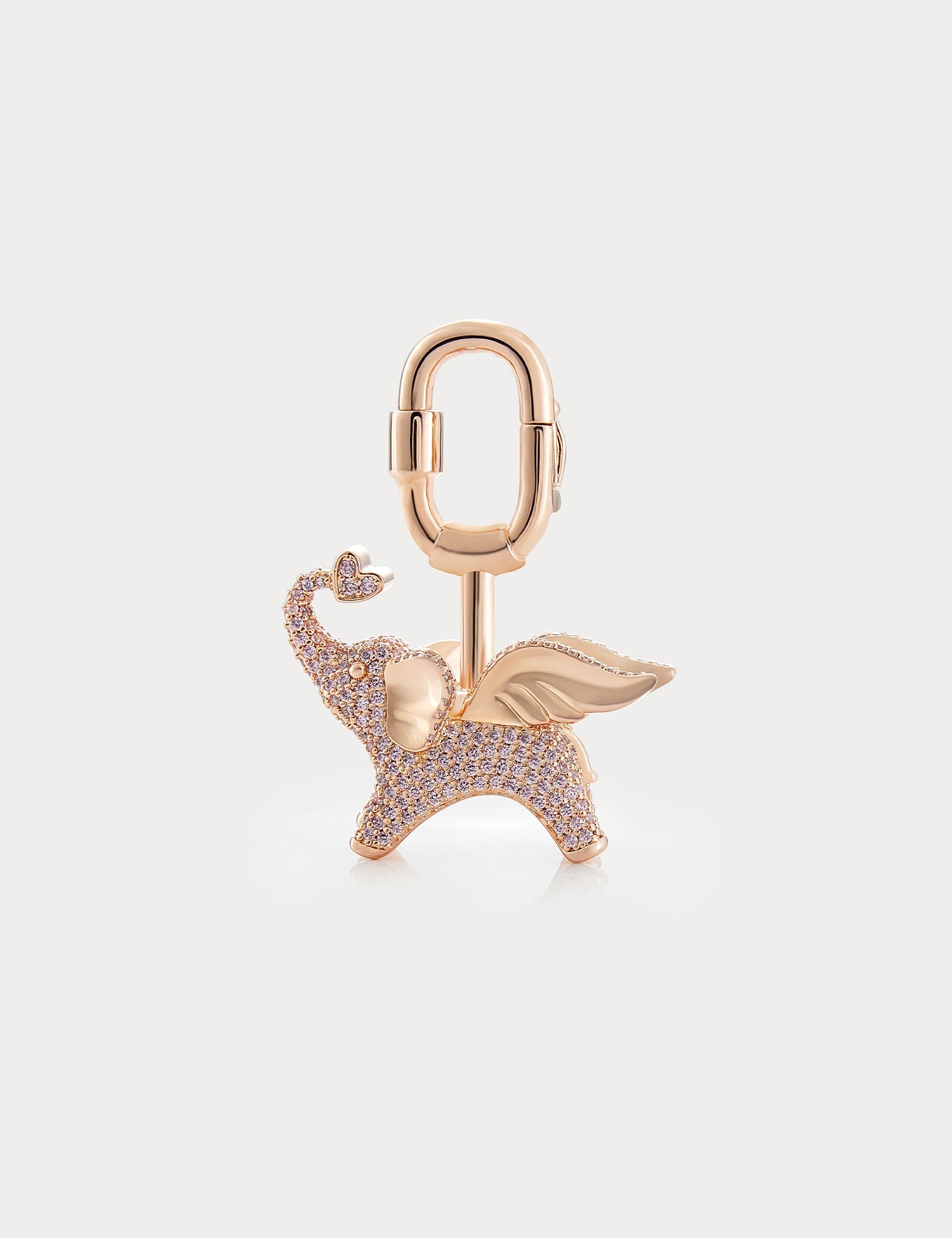 Sparkle Champagne Pink Zircon—Soar Elephant Bag Charm