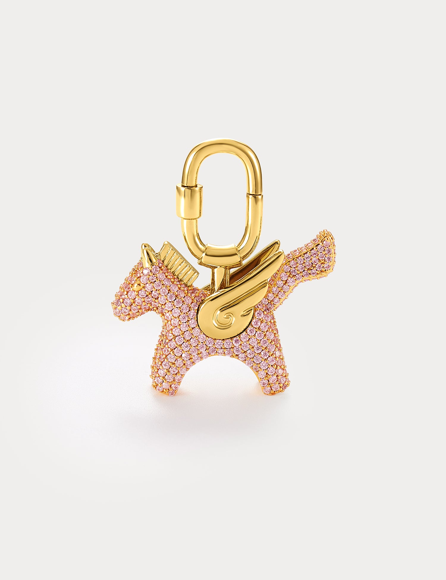 Sparkle Gold Pink Zircon—Rodeo Pegase Bag Charm