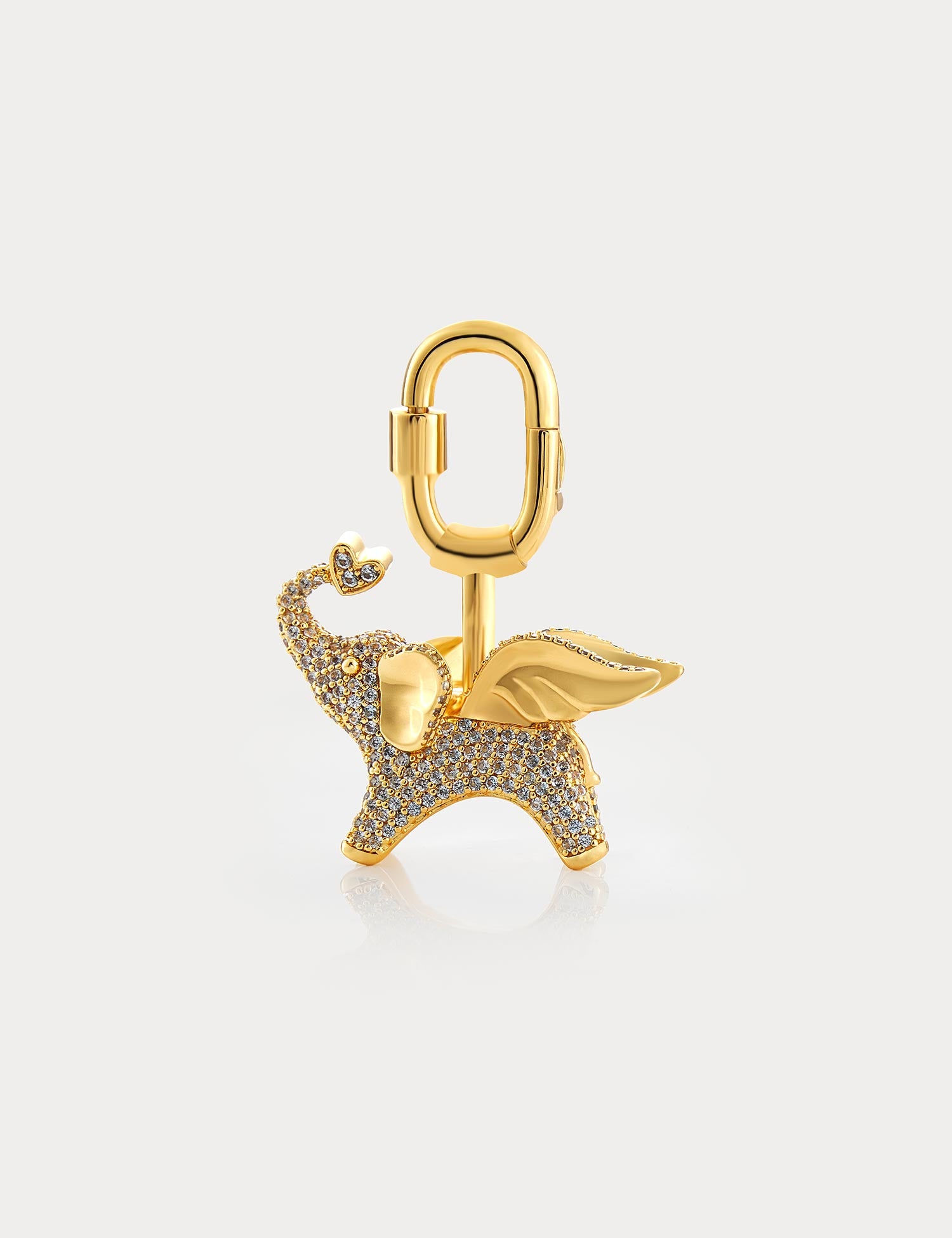 Sparkle Gold Sea Blue Zircon—Soar Elephant Bag Charm