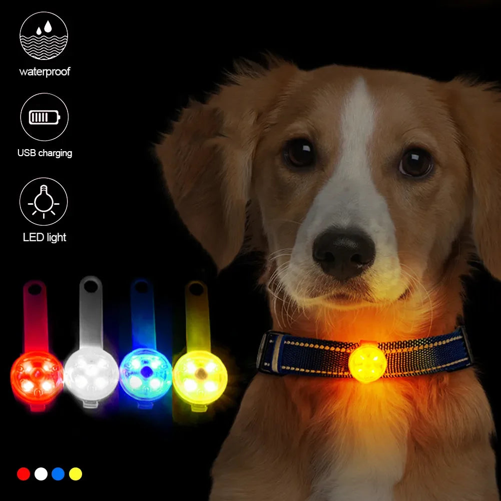 Dogs Collar Waterproof LED Flashing Light Pendant