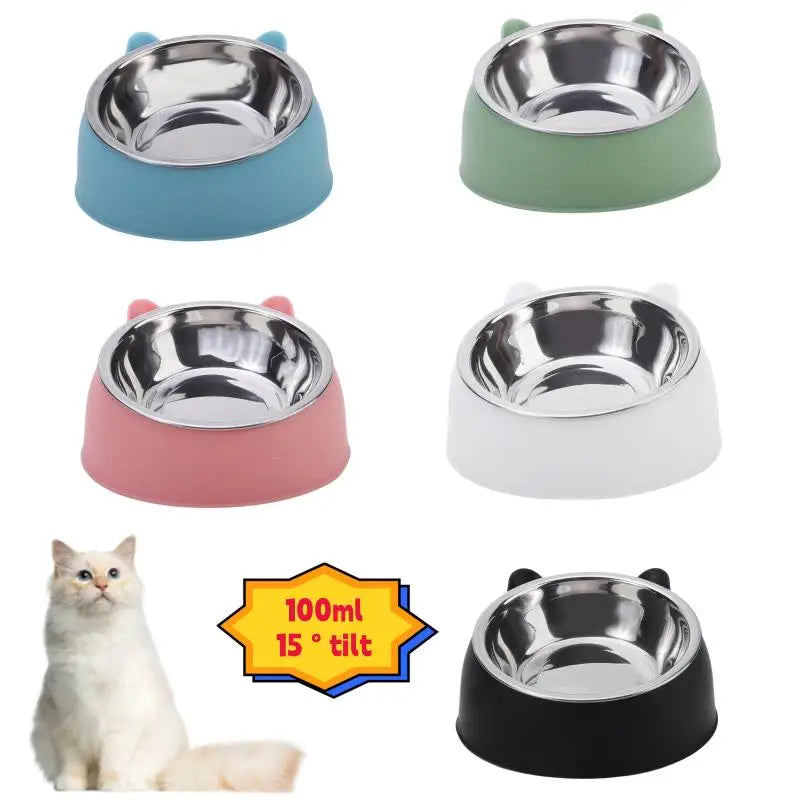 100ML Cat Food Bowl 15 Degrees Raised Non Slip