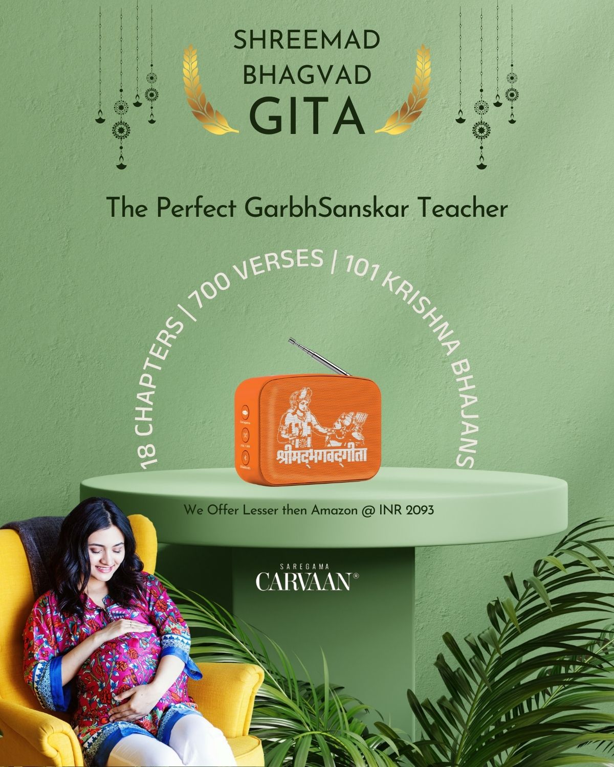Carvaan Saregama Mini 2.0 Shrimad Bhagavad Gita- To Create Happy Pregnancy | Perfect teacher for Garbh Sanskar