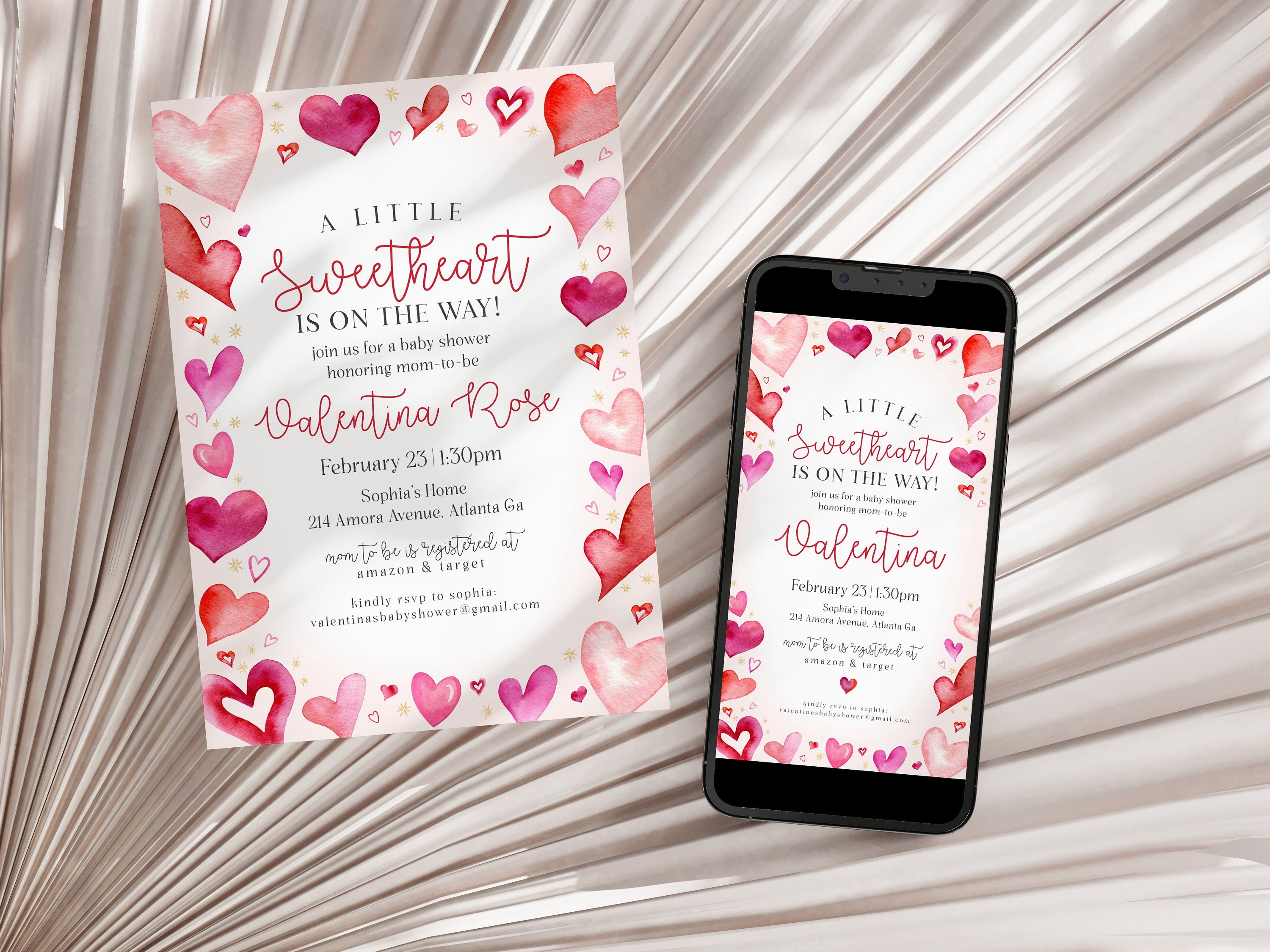 Little Sweetheart Baby Shower Invitation Printable Template