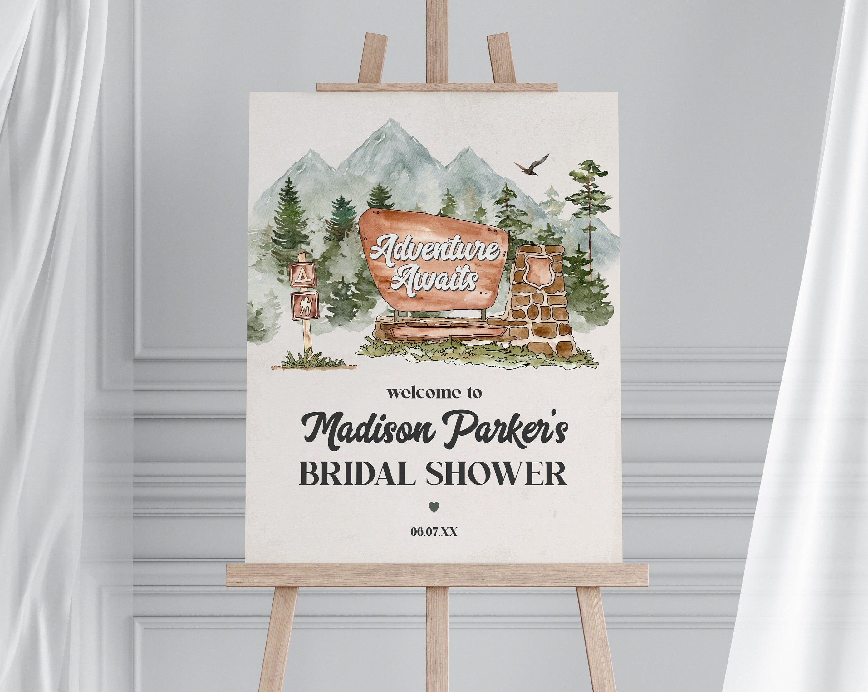 National Park Bridal Shower Welcome Sign Printable Template