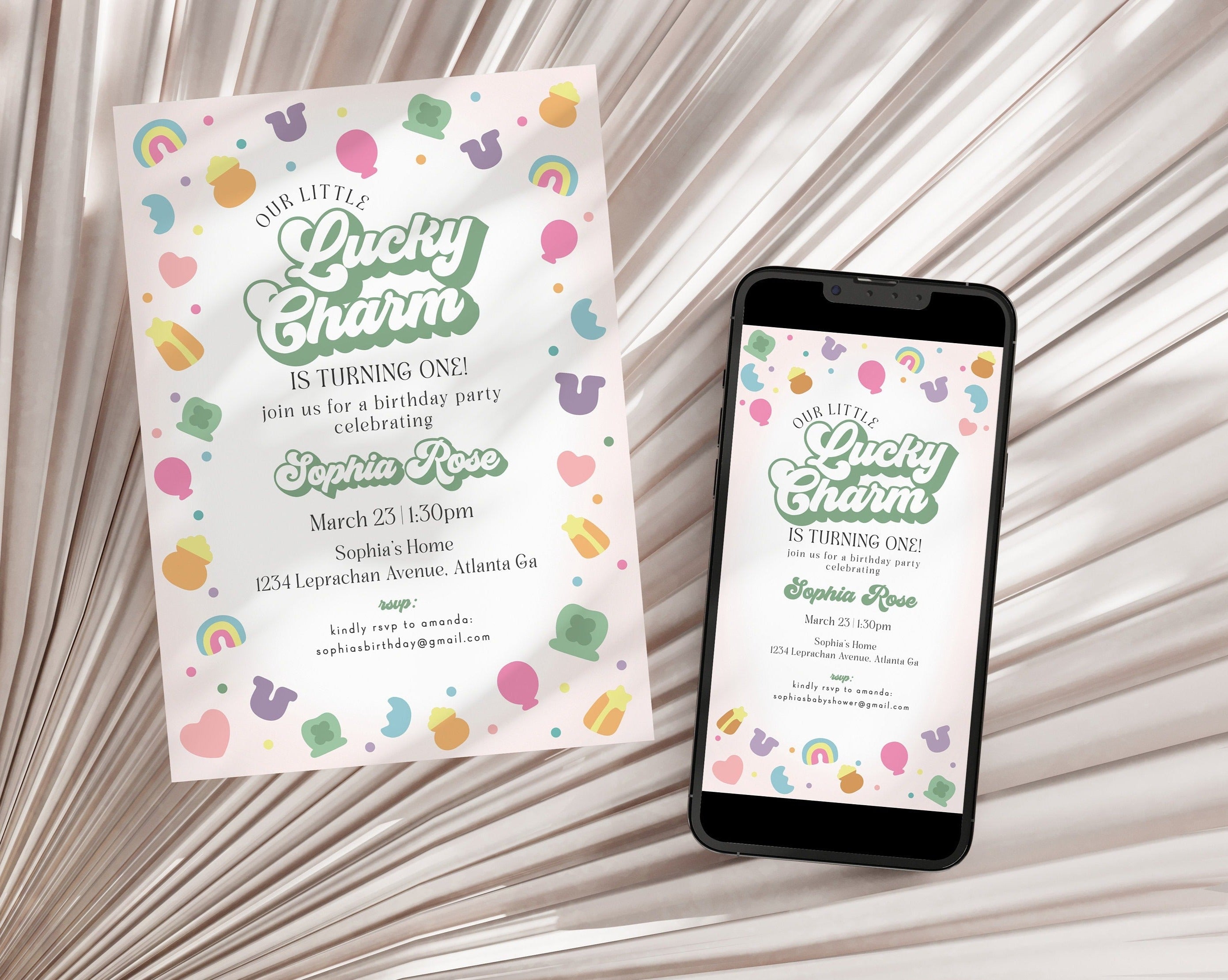 Lucky Charms Birthday Invitation Printable Template