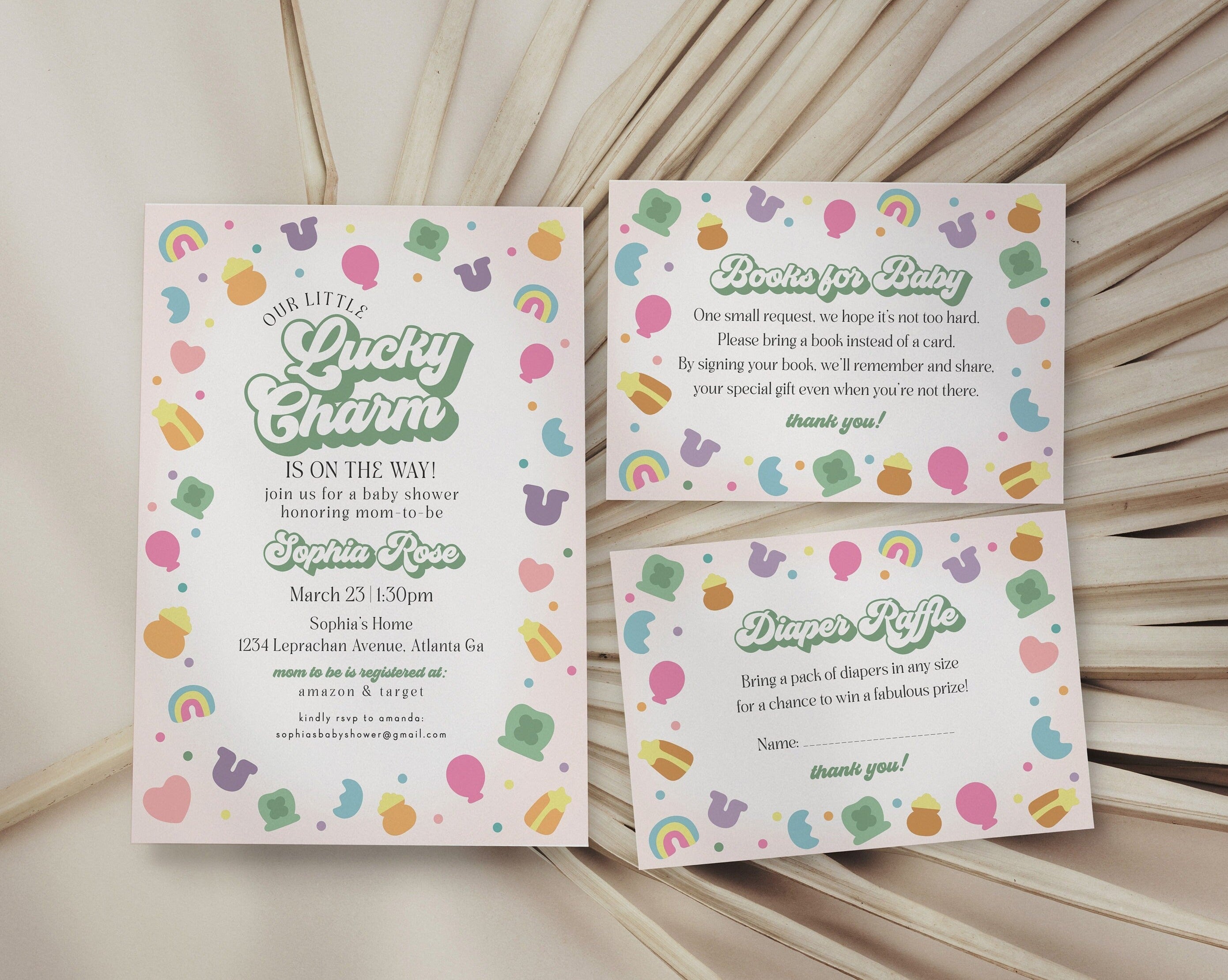Lucky Charms Baby Shower Invitation Printable Template