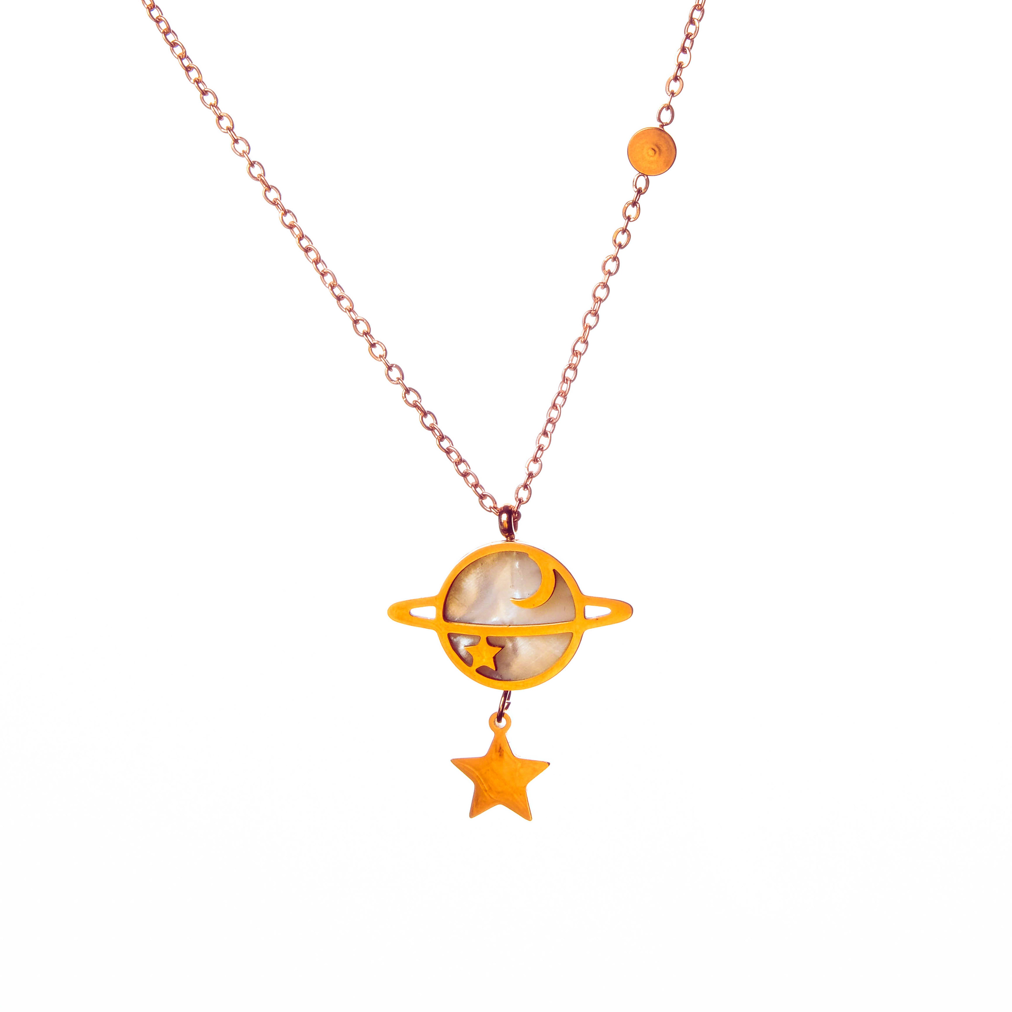 Celestial Planet and Star Necklace