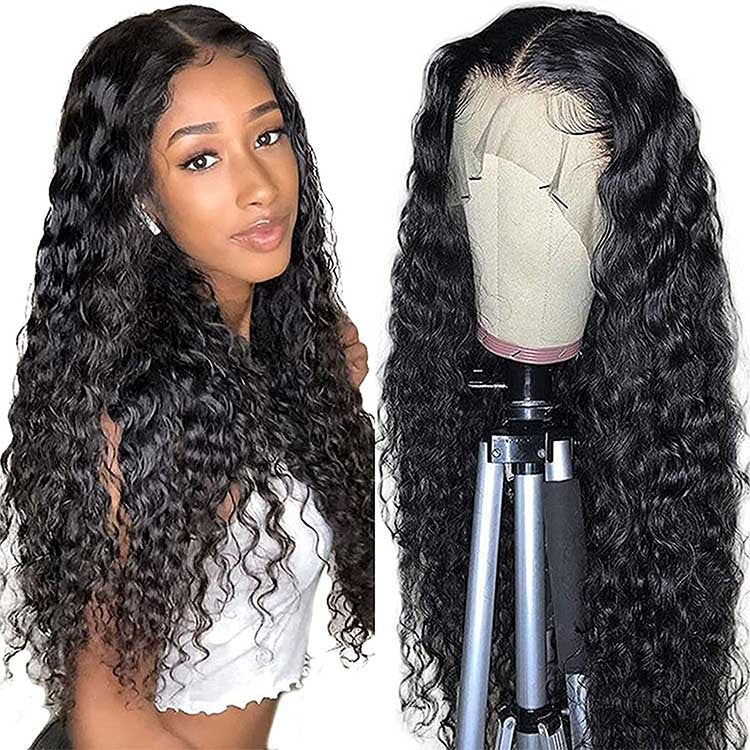 Luxurious Human Hair Set: Curly Long Hair with T-Type Front Lace