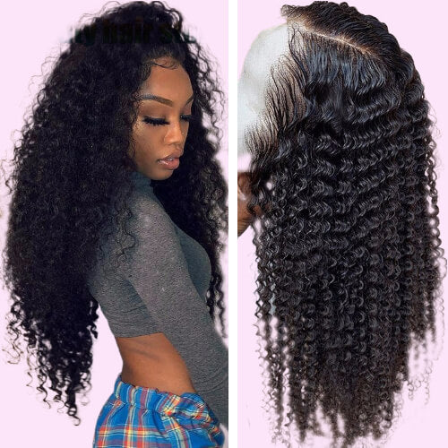 Premium 9A Brazilian Kinky Curly Lace Front Human Hair Wig - Natural and Versatile