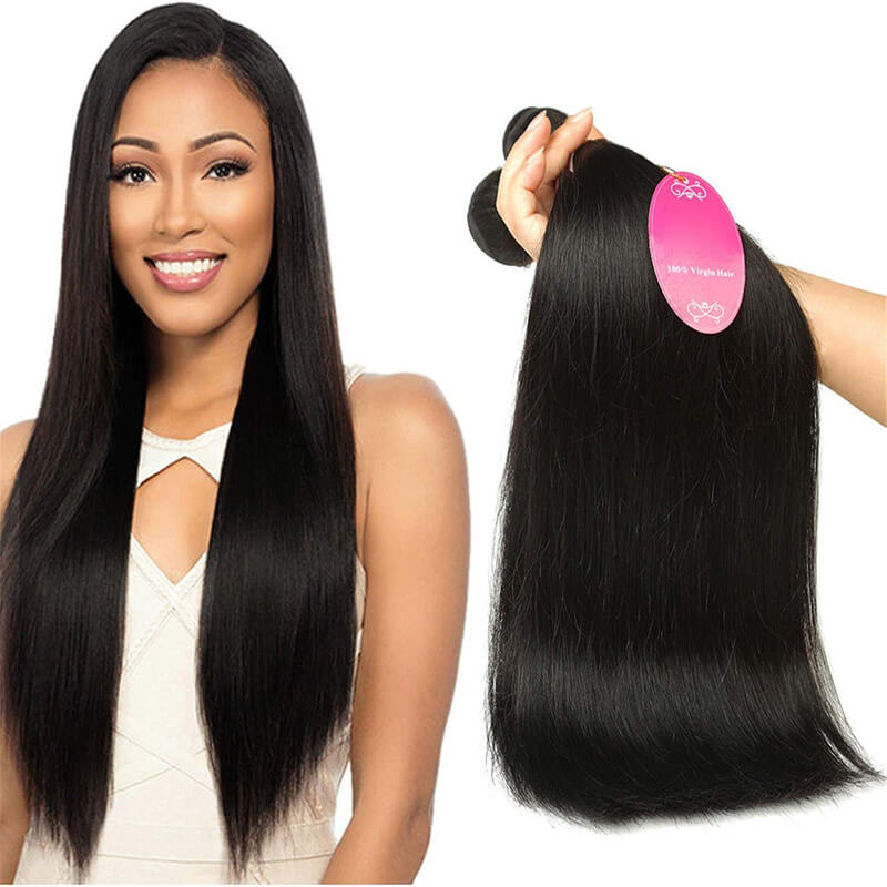 Real human hair straight wave human hair hair weft/weave natural color hair extension