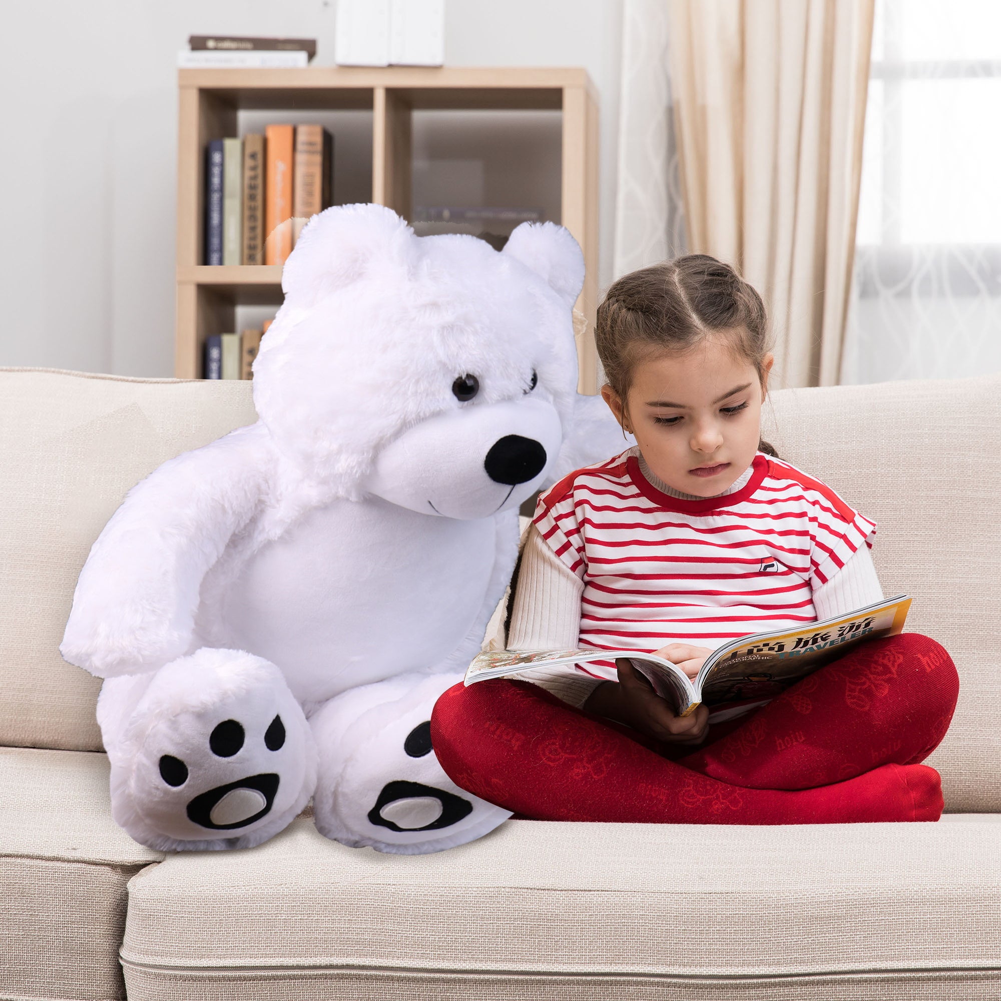 3 Foot Giant Teddy Bear Daneey Cuddly Teddy Bear ——White 36 Inches