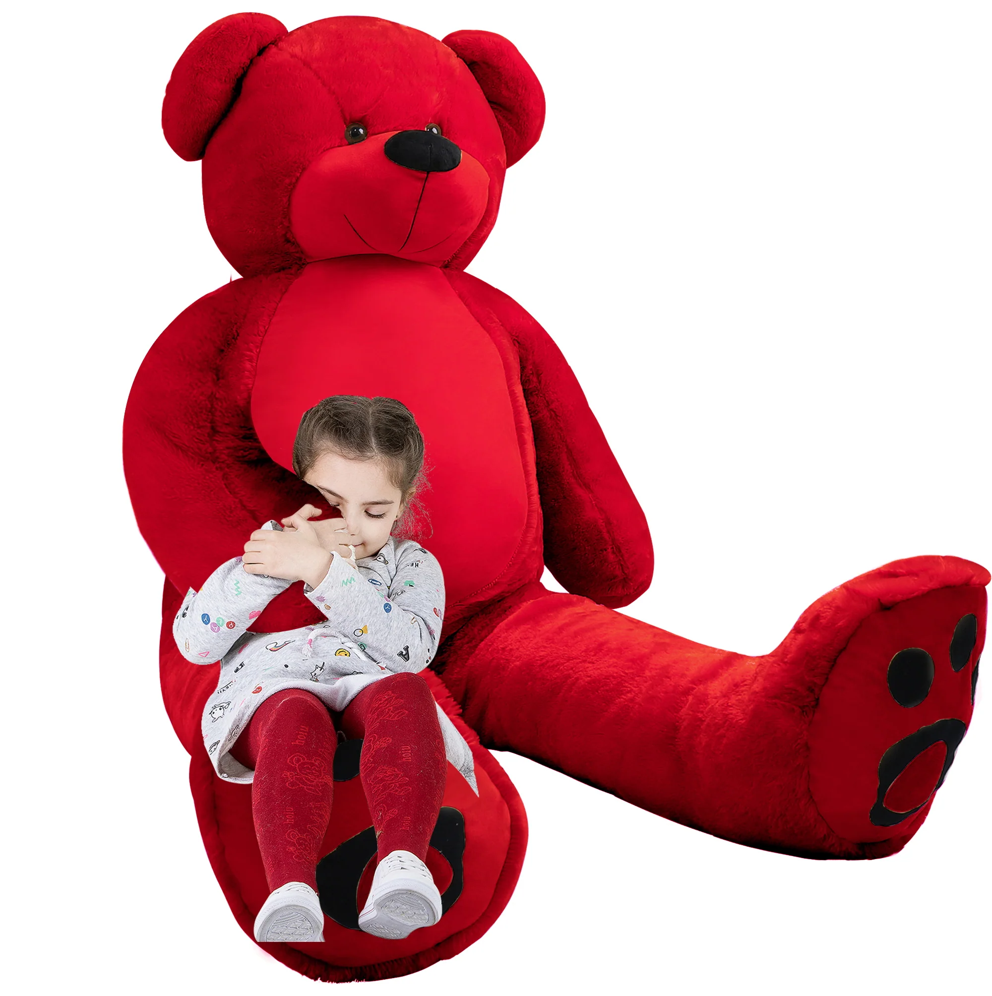 6 Foot Giant Teddy Bear Daneey ——Red 72 Inches