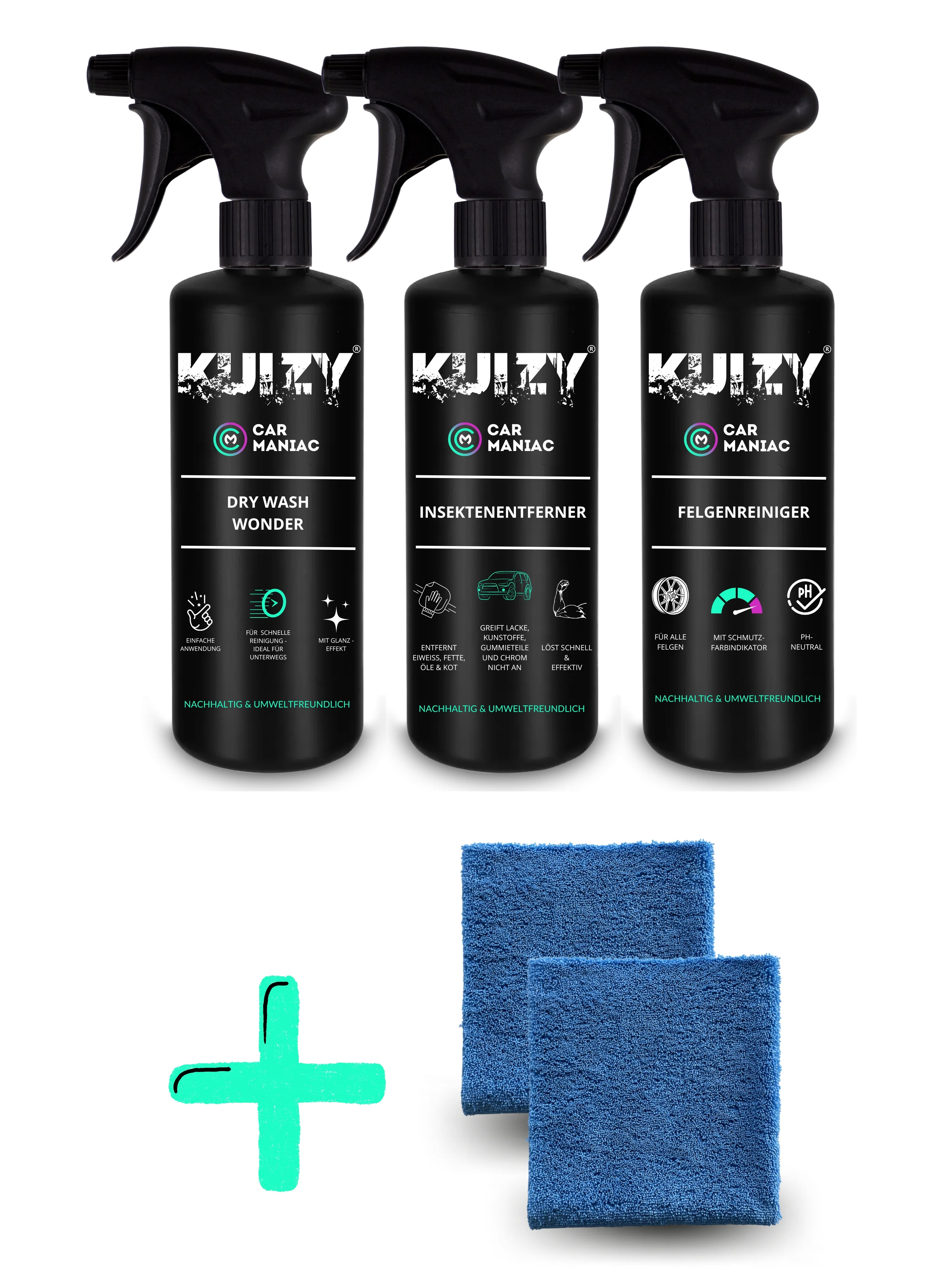 Dry Wash Wonder + Insektenentferner + Felgenreiniger + GRATIS 2 x Mikrofasertücher