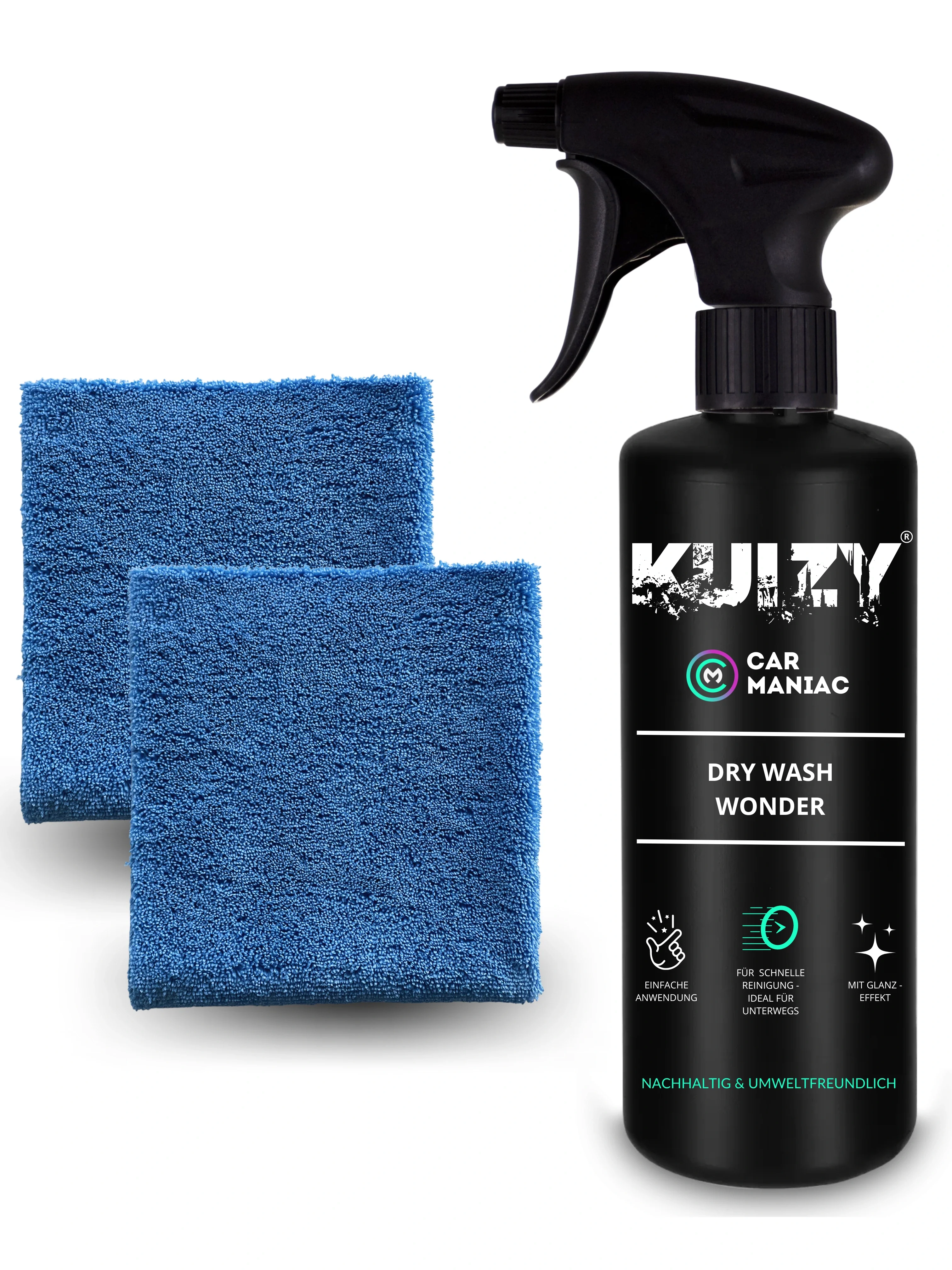 Dry Wash Wonder + 2 x Mikrofasertuch Ultraschallgeschnitten