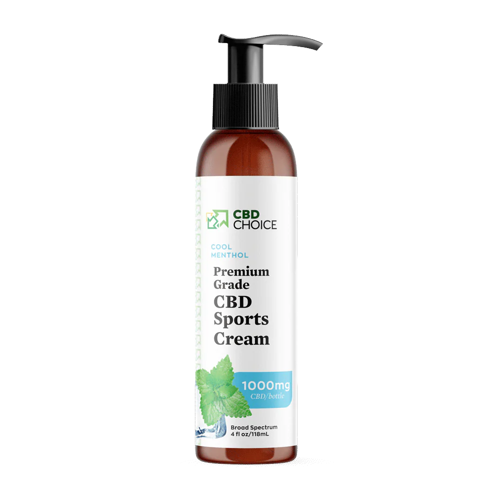 Cool Menthol CBD Oil - CBD Sports Cream - 1000mg Per Bottle