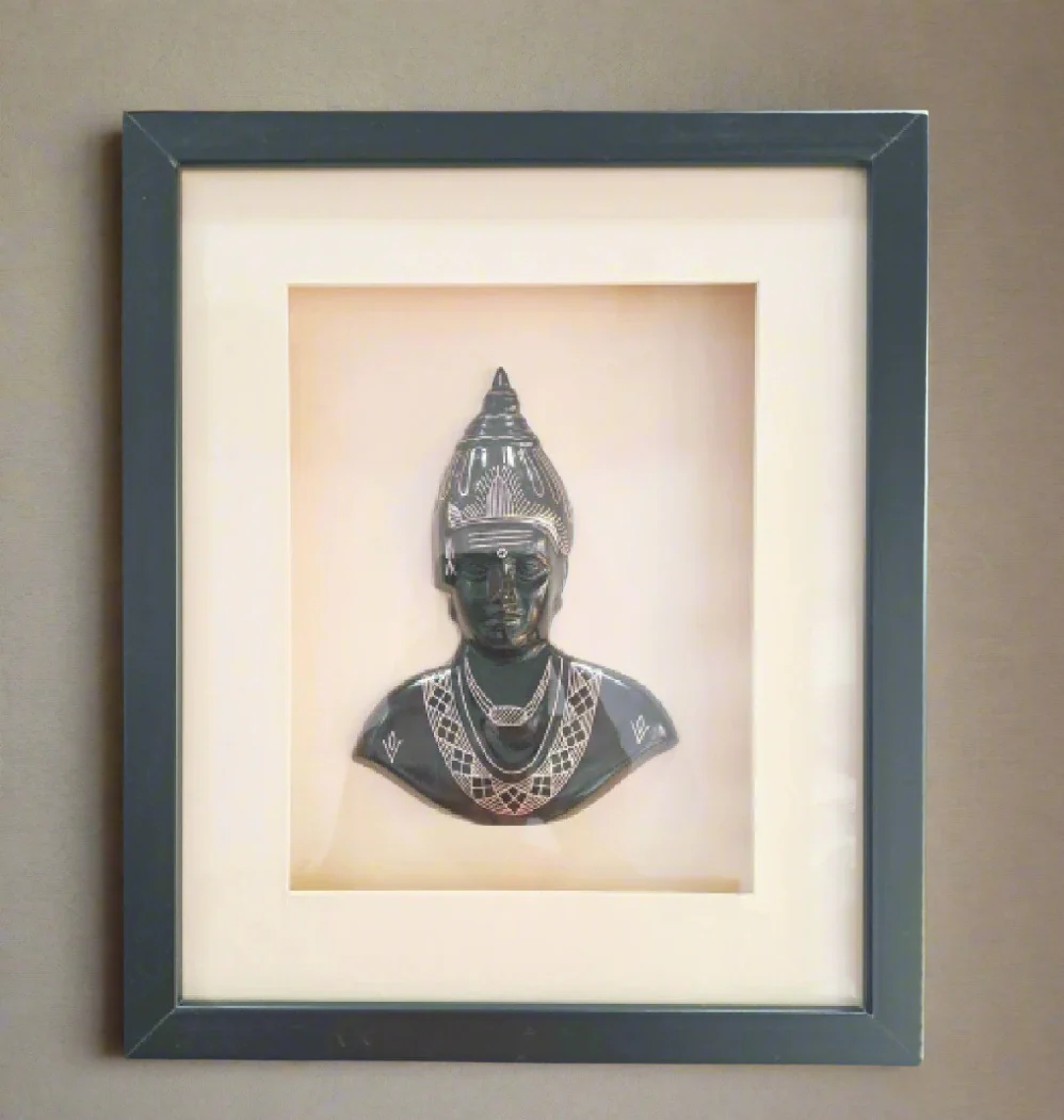 Bidri Basveshwara statue with frame | Home Decor