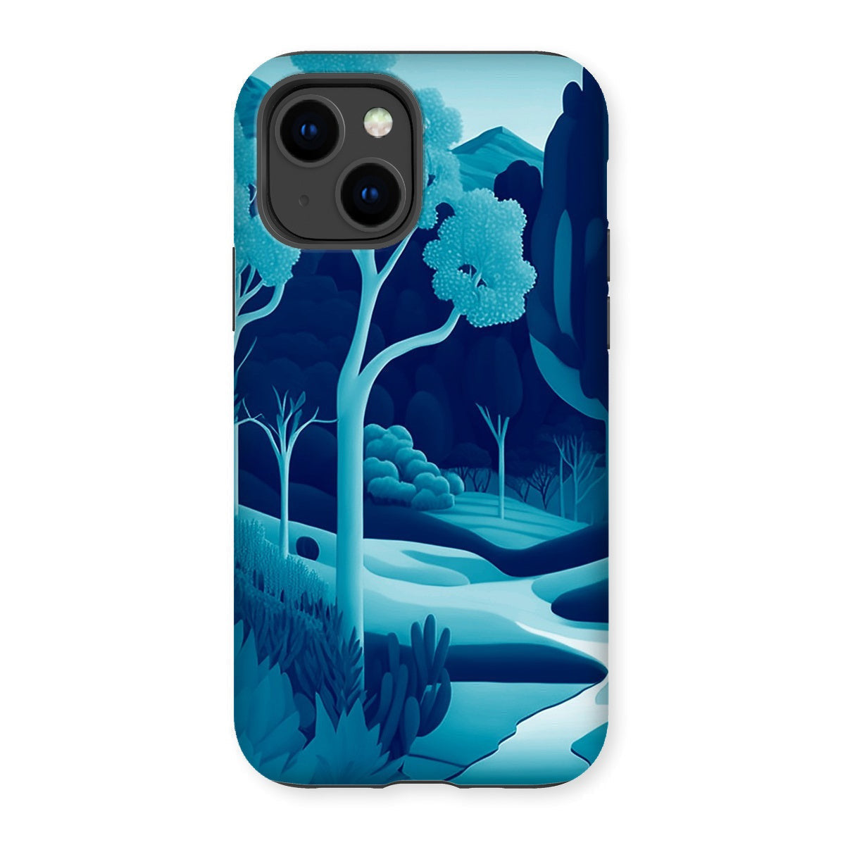 Duo Tone Trail Blue Tough Phone Case