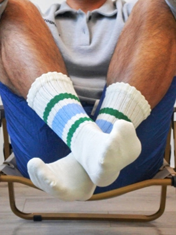 Vintage Striped White Socks