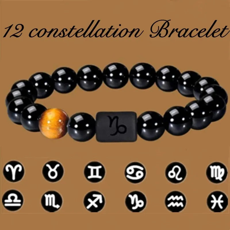 12 Constellation for Nancy Zodiac Signs Beads Couples Bracelet