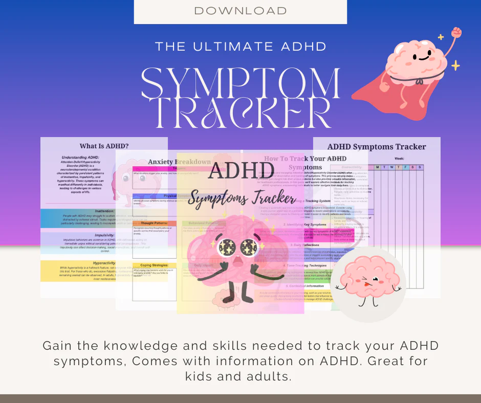 Free ADHD Symptom Tracker Workbook with Expert Insights & Interactive Exercises