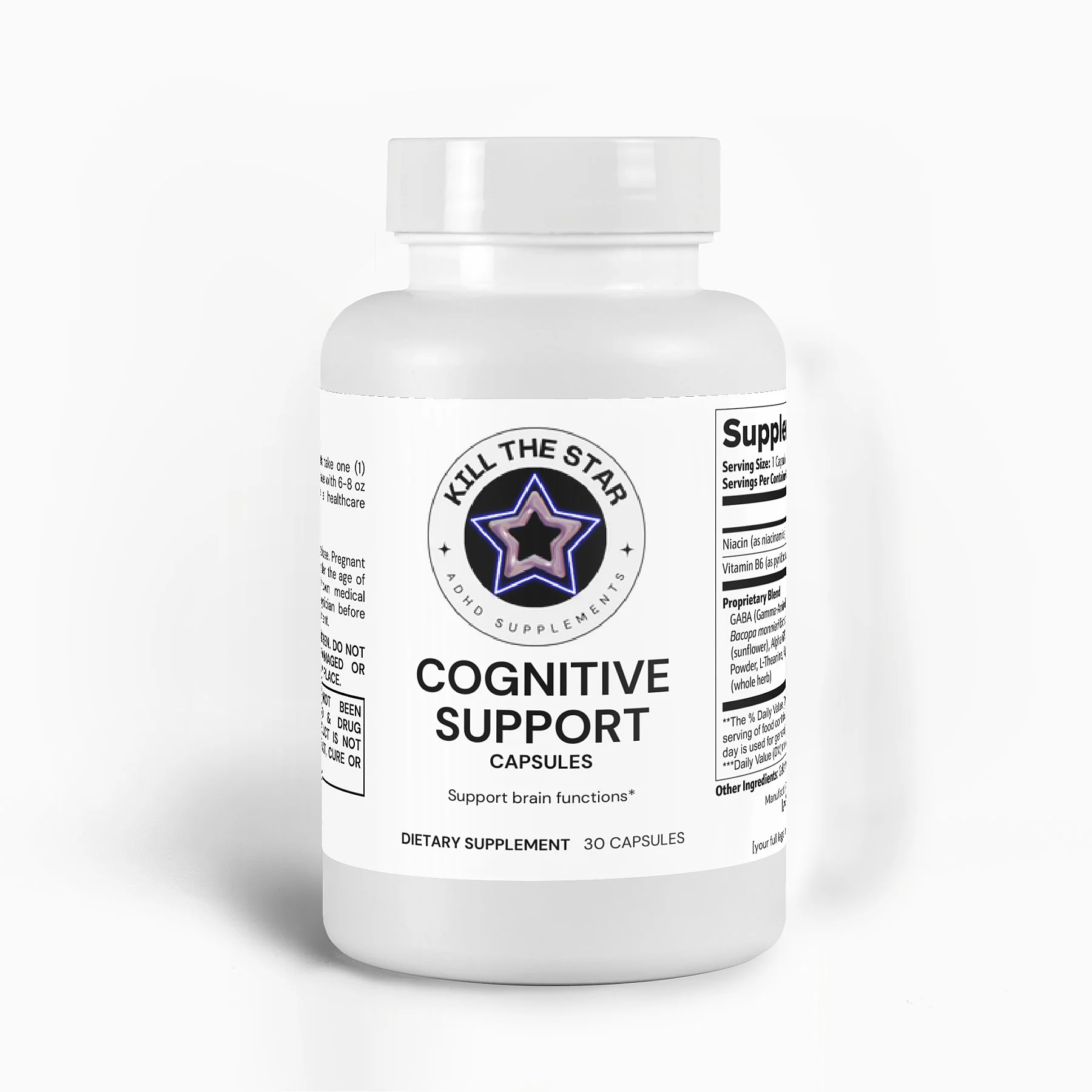 Cognitive Support Supplement with Omega-3 & Bacopa Monnieri - 30 Capsules