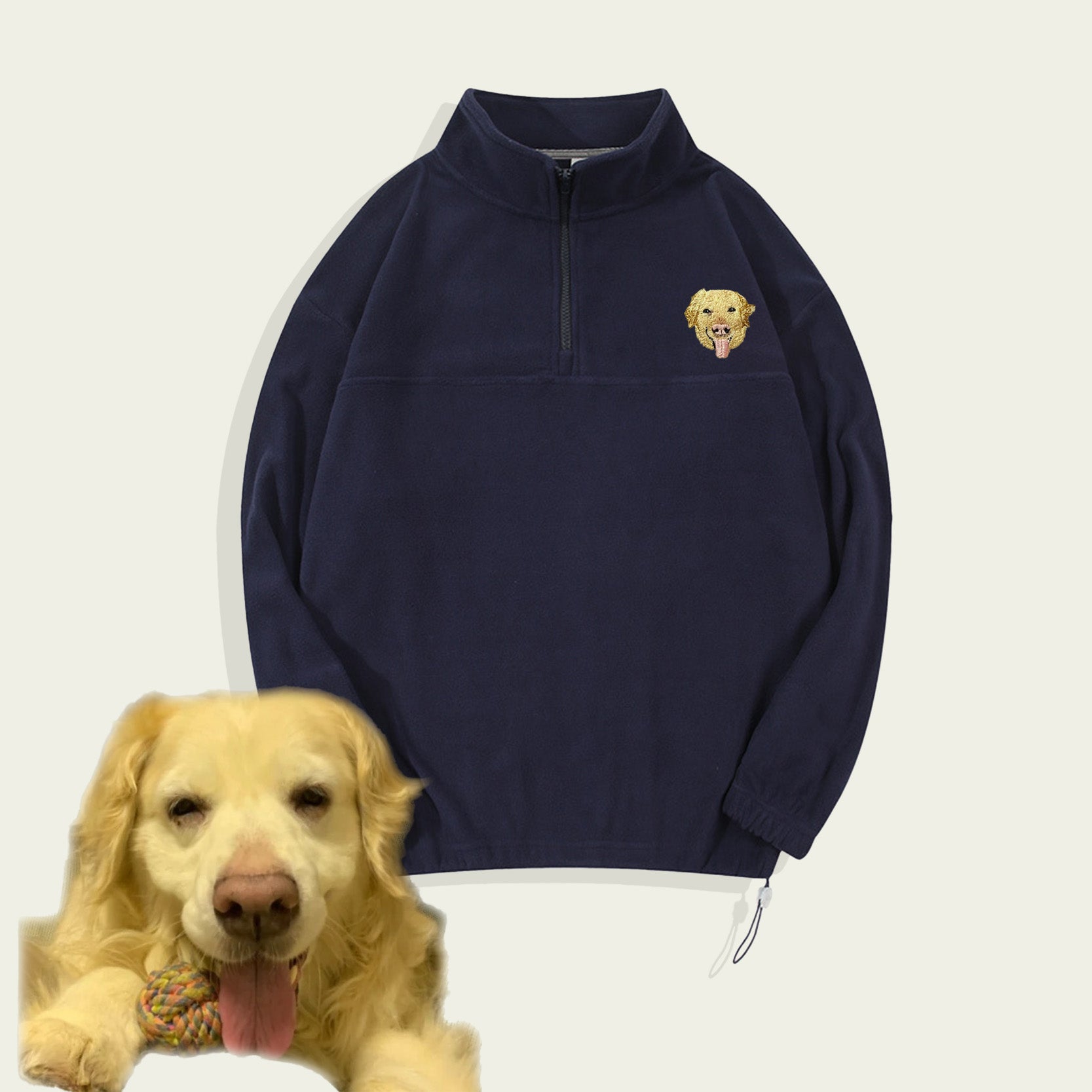 Custom Embroidered Pet Portrait Sherpa Jacket