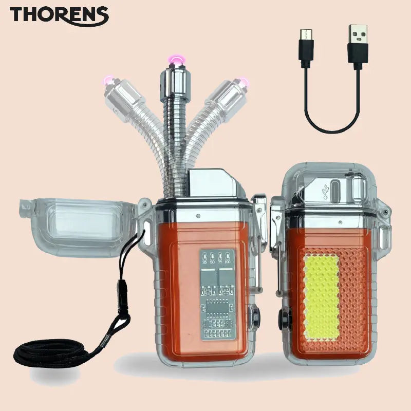 NEW THORENS rechargeble waterproof innovative dual arc lighter
